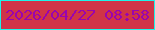 文字の大きさ：4、枠の色：1df4e8、背景の色：d03447、文字の色：9904af 無料ブログパーツのブログ時計