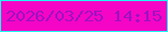 文字の大きさ：1、枠の色：1df6f3、背景の色：f505c5、文字の色：9c12c1 無料ブログパーツのブログ時計