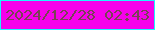文字の大きさ：4、枠の色：1df6fc、背景の色：f601eb、文字の色：794354 無料ブログパーツのブログ時計