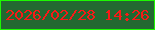 文字の大きさ：5、枠の色：1df701、背景の色：236831、文字の色：fa1917 無料ブログパーツのブログ時計