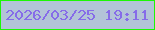 文字の大きさ：1、枠の色：1df706、背景の色：b3c4d8、文字の色：866ce8 無料ブログパーツのブログ時計
