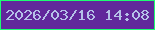 文字の大きさ：2、枠の色：1dfc72、背景の色：61289b、文字の色：b5c1e8 無料ブログパーツのブログ時計