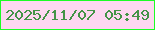 文字の大きさ：2、枠の色：1dfd26、背景の色：fed7f1、文字の色：449447 無料ブログパーツのブログ時計