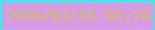 文字の大きさ：1、枠の色：1dfdee、背景の色：d998e2、文字の色：c4cb48 無料ブログパーツのブログ時計