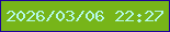 文字の大きさ：4、枠の色：1e019a、背景の色：77b519、文字の色：b4f9e7 無料ブログパーツのブログ時計