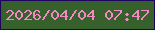 文字の大きさ：4、枠の色：1e0262、背景の色：36612c、文字の色：f488c5 無料ブログパーツのブログ時計