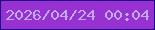文字の大きさ：2、枠の色：1e0388、背景の色：9831d1、文字の色：c1acf4 無料ブログパーツのブログ時計