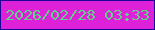 文字の大きさ：1、枠の色：1e0398、背景の色：dd21d8、文字の色：61d088 無料ブログパーツのブログ時計