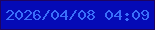 文字の大きさ：2、枠の色：1e0460、背景の色：040ab6、文字の色：3a6efa 無料ブログパーツのブログ時計