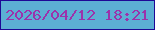 文字の大きさ：1、枠の色：1e0896、背景の色：5cafd4、文字の色：9c32ab 無料ブログパーツのブログ時計