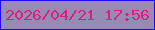 文字の大きさ：5、枠の色：1e09f6、背景の色：988ab0、文字の色：d6227f 無料ブログパーツのブログ時計