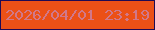 文字の大きさ：5、枠の色：1e0a54、背景の色：eb5017、文字の色：d1788a 無料ブログパーツのブログ時計