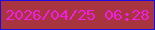 文字の大きさ：3、枠の色：1e0bde、背景の色：a7343e、文字の色：ee1fe3 無料ブログパーツのブログ時計