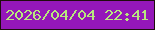 文字の大きさ：4、枠の色：1e0c0c、背景の色：9417b9、文字の色：b8e77e 無料ブログパーツのブログ時計