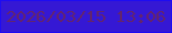 文字の大きさ：2、枠の色：1e0cf2、背景の色：3518d4、文字の色：62246f 無料ブログパーツのブログ時計