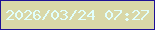 文字の大きさ：5、枠の色：1e1196、背景の色：d9d8a8、文字の色：e1fffd 無料ブログパーツのブログ時計