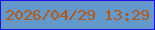 文字の大きさ：1、枠の色：1e11e4、背景の色：6398ca、文字の色：ba560e 無料ブログパーツのブログ時計