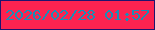 文字の大きさ：3、枠の色：1e146f、背景の色：fc2350、文字の色：188eb7 無料ブログパーツのブログ時計