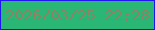 文字の大きさ：4、枠の色：1e15f0、背景の色：2ab675、文字の色：8e8165 無料ブログパーツのブログ時計