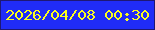 文字の大きさ：4、枠の色：1e1874、背景の色：202cf7、文字の色：fbfd1f 無料ブログパーツのブログ時計