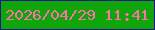 文字の大きさ：3、枠の色：1e1890、背景の色：0fa50b、文字の色：fc71ab 無料ブログパーツのブログ時計