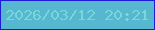 文字の大きさ：3、枠の色：1e1ad7、背景の色：56b7d0、文字の色：7cd5d9 無料ブログパーツのブログ時計