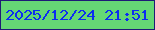 文字の大きさ：4、枠の色：1e1b76、背景の色：65d775、文字の色：0c2df1 無料ブログパーツのブログ時計