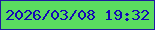 文字の大きさ：4、枠の色：1e1ba0、背景の色：5adc60、文字の色：1408b6 無料ブログパーツのブログ時計