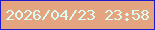 文字の大きさ：4、枠の色：1e1bcd、背景の色：e4a480、文字の色：dcfdf4 無料ブログパーツのブログ時計