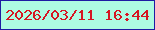 文字の大きさ：5、枠の色：1e1ca3、背景の色：adfce2、文字の色：d61622 無料ブログパーツのブログ時計