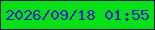 文字の大きさ：5、枠の色：1e1f47、背景の色：07df16、文字の色：2323c1 無料ブログパーツのブログ時計
