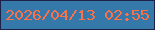 文字の大きさ：2、枠の色：1e2147、背景の色：3479a9、文字の色：fc7148 無料ブログパーツのブログ時計
