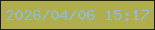 文字の大きさ：2、枠の色：1e2201、背景の色：afad4d、文字の色：91bccb 無料ブログパーツのブログ時計