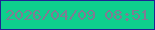 文字の大きさ：3、枠の色：1e2394、背景の色：0ecf8d、文字の色：807b93 無料ブログパーツのブログ時計