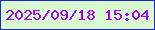 文字の大きさ：1、枠の色：1e24c8、背景の色：dafad1、文字の色：aa01ff 無料ブログパーツのブログ時計
