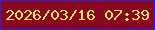 文字の大きさ：5、枠の色：1e24f4、背景の色：890820、文字の色：e6e366 無料ブログパーツのブログ時計