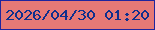 文字の大きさ：3、枠の色：1e259e、背景の色：e67976、文字の色：0e2f8d 無料ブログパーツのブログ時計