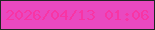 文字の大きさ：4、枠の色：1e2622、背景の色：e949c0、文字の色：f835a5 無料ブログパーツのブログ時計