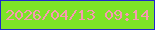 文字の大きさ：3、枠の色：1e29cc、背景の色：7de427、文字の色：f799b1 無料ブログパーツのブログ時計