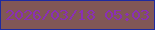 文字の大きさ：1、枠の色：1e2aa0、背景の色：815756、文字の色：8a2fb5 無料ブログパーツのブログ時計
