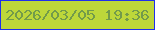 文字の大きさ：5、枠の色：1e30ec、背景の色：bdd73a、文字の色：729b4a 無料ブログパーツのブログ時計