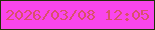 文字の大きさ：4、枠の色：1e3107、背景の色：f946ec、文字の色：da506c 無料ブログパーツのブログ時計
