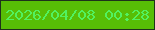 文字の大きさ：1、枠の色：1e321b、背景の色：57be06、文字の色：52f15f 無料ブログパーツのブログ時計