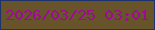 文字の大きさ：2、枠の色：1e326e、背景の色：68542b、文字の色：9e0995 無料ブログパーツのブログ時計
