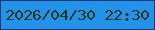 文字の大きさ：1、枠の色：1e3471、背景の色：2094eb、文字の色：2d321b 無料ブログパーツのブログ時計