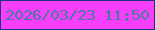 文字の大きさ：4、枠の色：1e3480、背景の色：f73ef8、文字の色：4779a2 無料ブログパーツのブログ時計