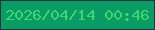 文字の大きさ：2、枠の色：1e353d、背景の色：0a9c64、文字の色：3dd772 無料ブログパーツのブログ時計