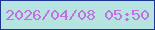文字の大きさ：1、枠の色：1e3597、背景の色：b6e5e1、文字の色：bf71e4 無料ブログパーツのブログ時計