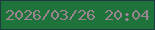 文字の大きさ：1、枠の色：1e393f、背景の色：1e733a、文字の色：9a8491 無料ブログパーツのブログ時計