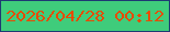 文字の大きさ：3、枠の色：1e3973、背景の色：3fcc7b、文字の色：e74b03 無料ブログパーツのブログ時計